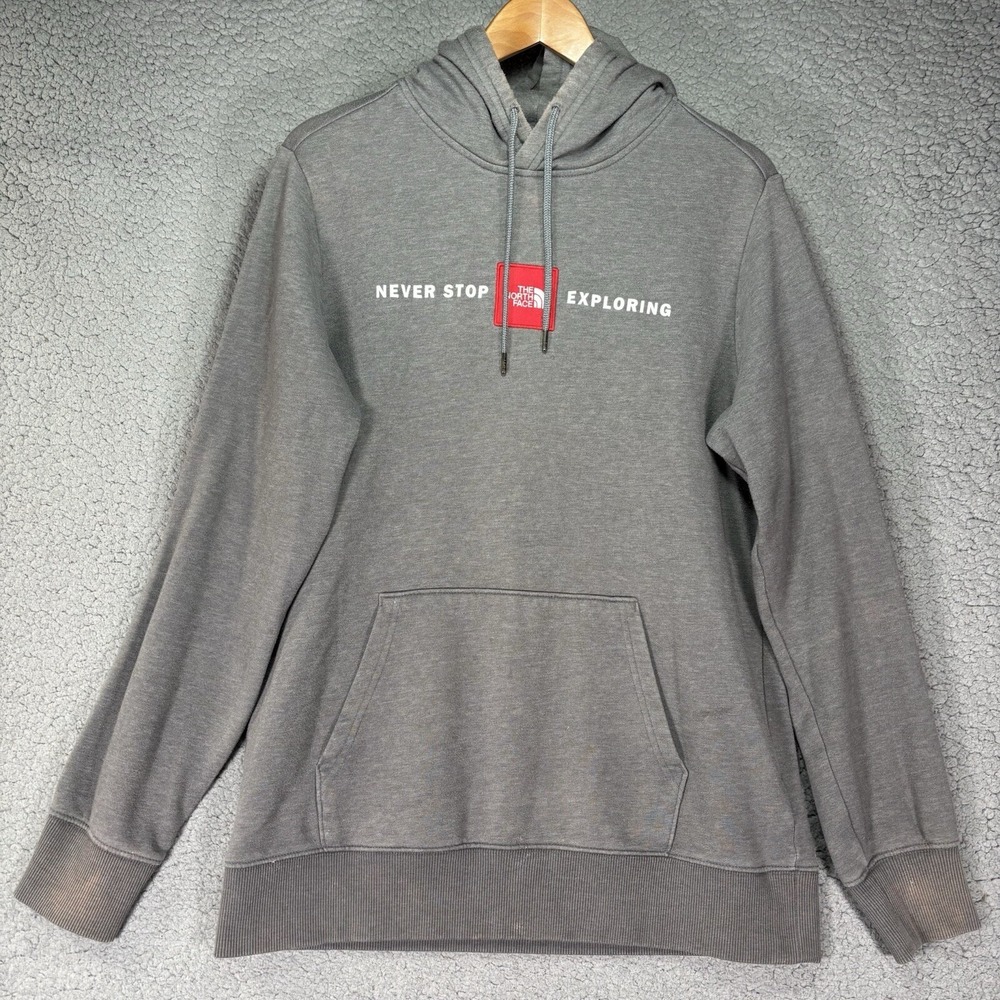 The North‎ Face Men's Red's Pullover Hoodie Medium Grey Heather Size M READ*
